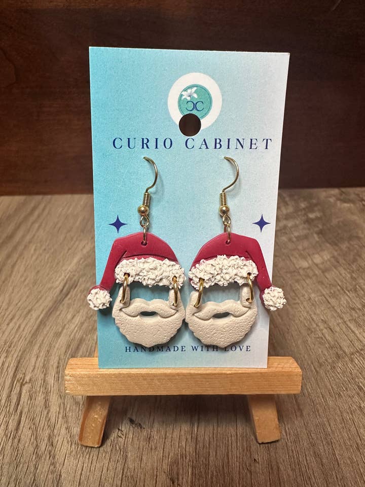 Baardige Kerstmannen - Oorbellen van Polymeerklei voor wholesale door Curio Cab