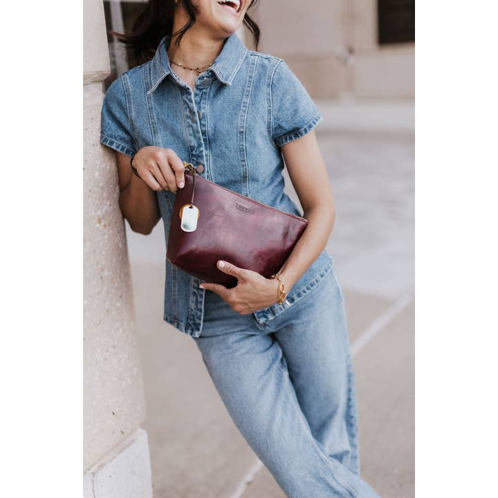 R.Riveter - Wholesale Clutch Bag - Women's - Naomi Zipper Clutch | Cherry Leather2