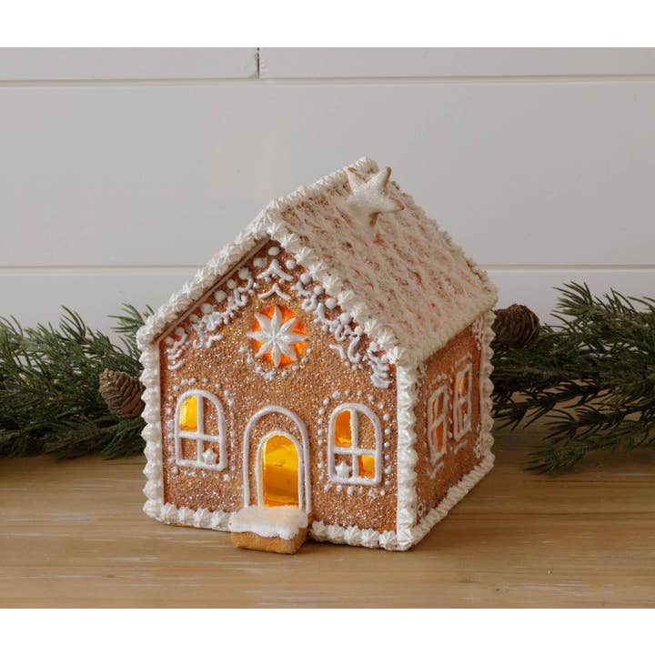 Audrey's Home & Gift - Wholesale Christmas Decoration - Lighted Gingerbread House With Snowy Roof (PC)