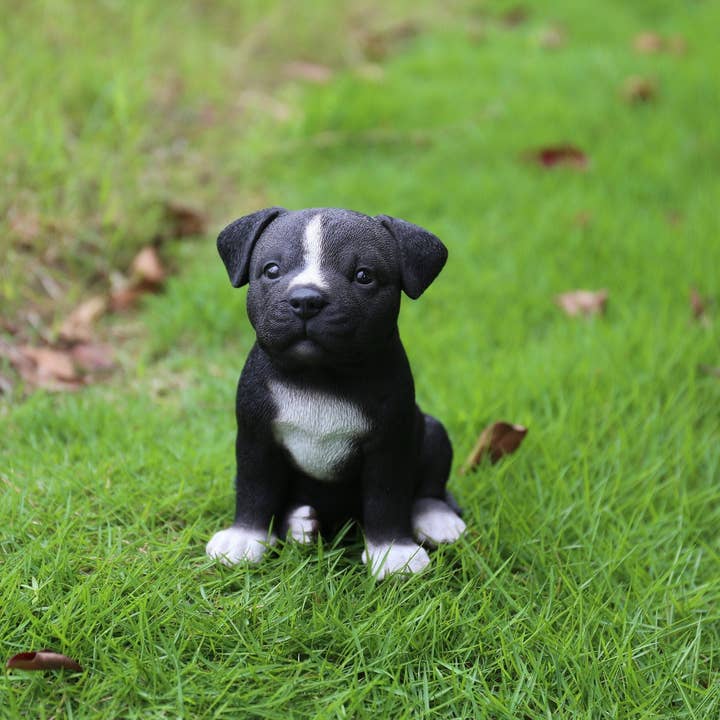 Hi-Line Gift Ltd. - Wholesale Outdoor Ornament/Decor - Pet Pals: Staffordshire Pitbull Puppy Statue1