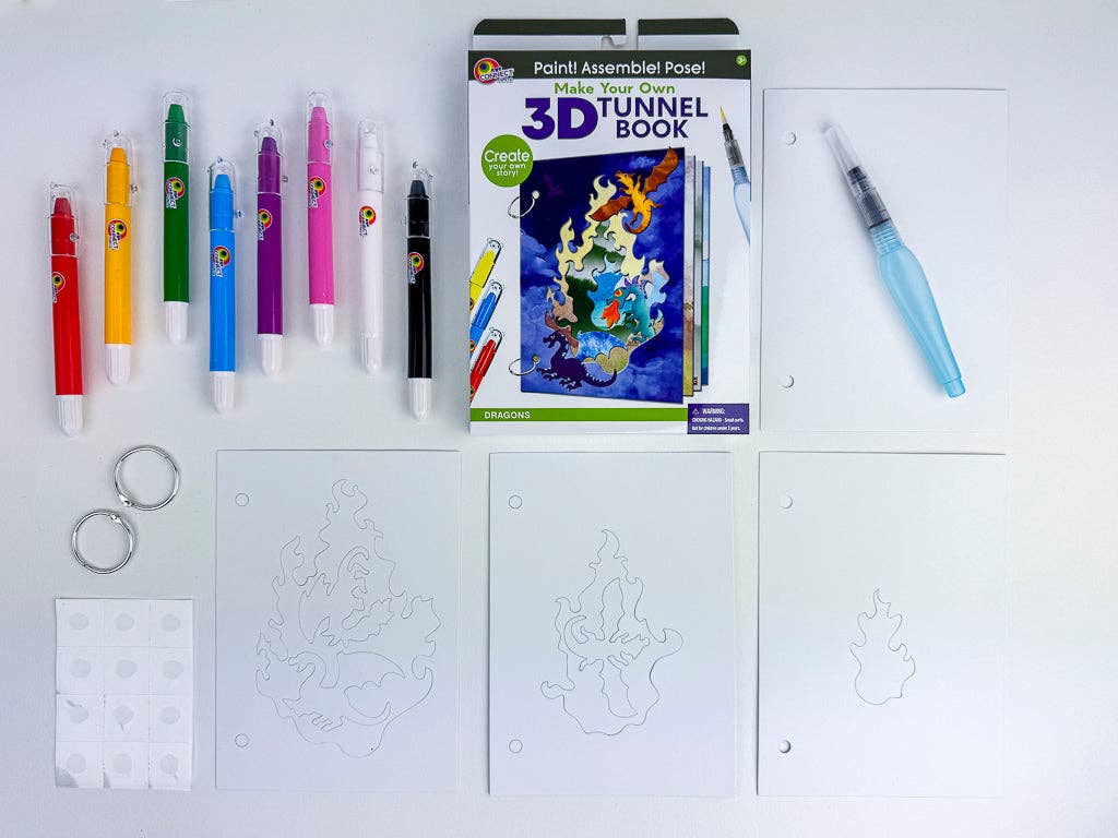 EyeConnect Crafts - Wholesale DIY Craft Kit - Kids - 3D TUNNEL BOOK (MEDIUM): Dragons2
