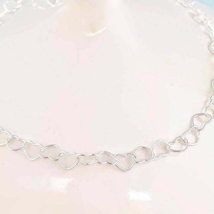 Sterling Silver Heart Link Necklace for wholesale by Sophellie Jewellery