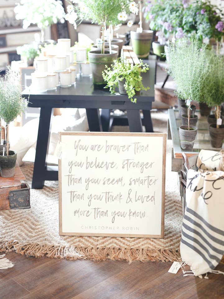 Je bent moediger dan je gelooft Wood Sign voor wholesale door The Shed Interiors