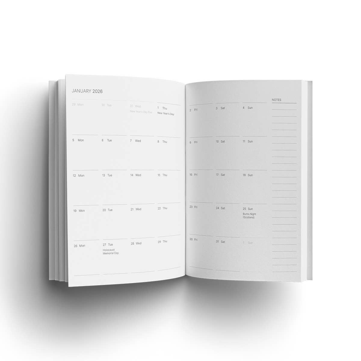 Yop & Tom | Journals, Notebooks & Planners - Vendita all'ingrosso Diari/agende - Agenda settimanale 2026 | Copertina morbida floreale | A51