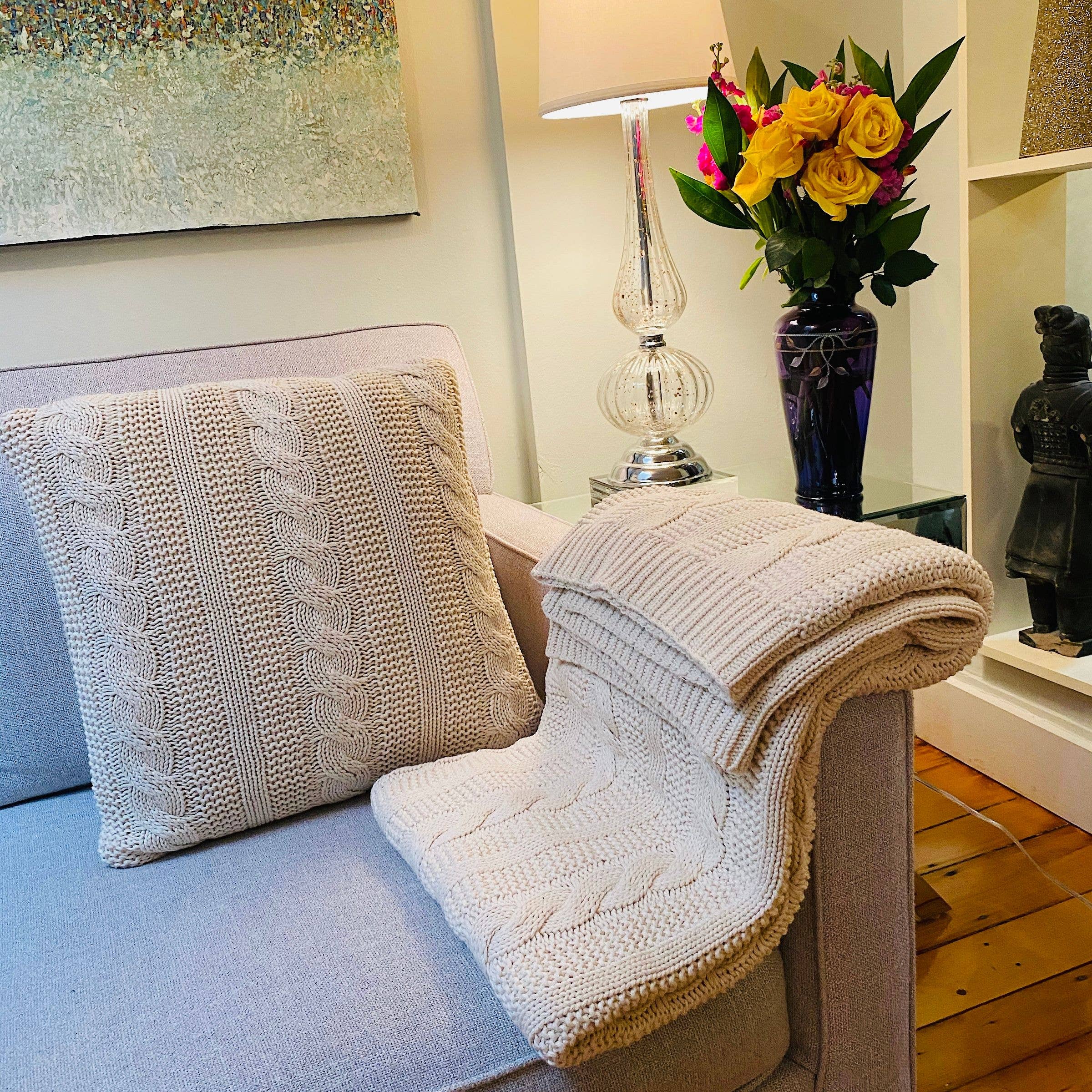 Drew Derose Design - Wholesale Throw Blanket - Natural Cotton Throw Blanket 50x60 – Neutral Home Décor
3