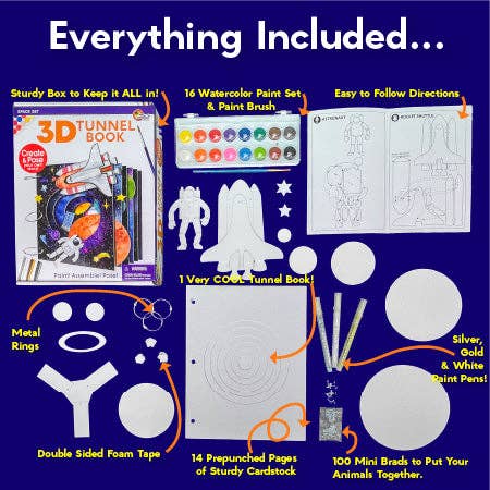 EyeConnect Crafts - Wholesale DIY Craft Kit - Kids - 3D Tunnel Book: SPACE (Deluxe Size)2