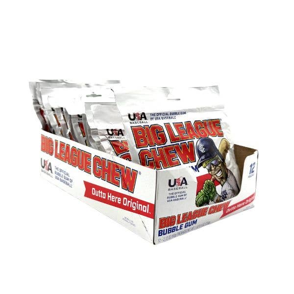 Grandpa Joe's Candy Shop - Vente Chewing-gums - Chewing-gum Big League Chew Outta Here Original, 12 sachets1