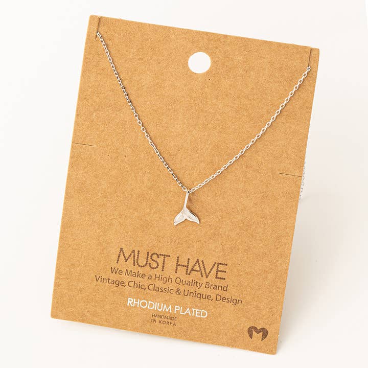 Fame Accessories - Wholesale Pendant/Charm Necklace - Whale Tail Pendant Necklace