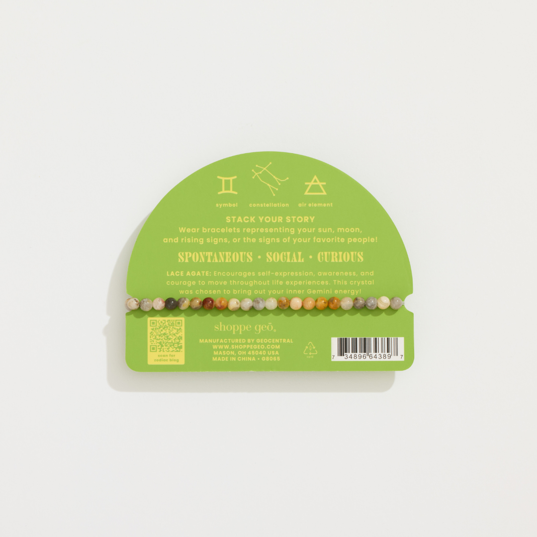 GeoCentral - Wholesale Beaded Bracelet - Gemini Mini Zodiac Bracelet – 4mm Crystal Beads2