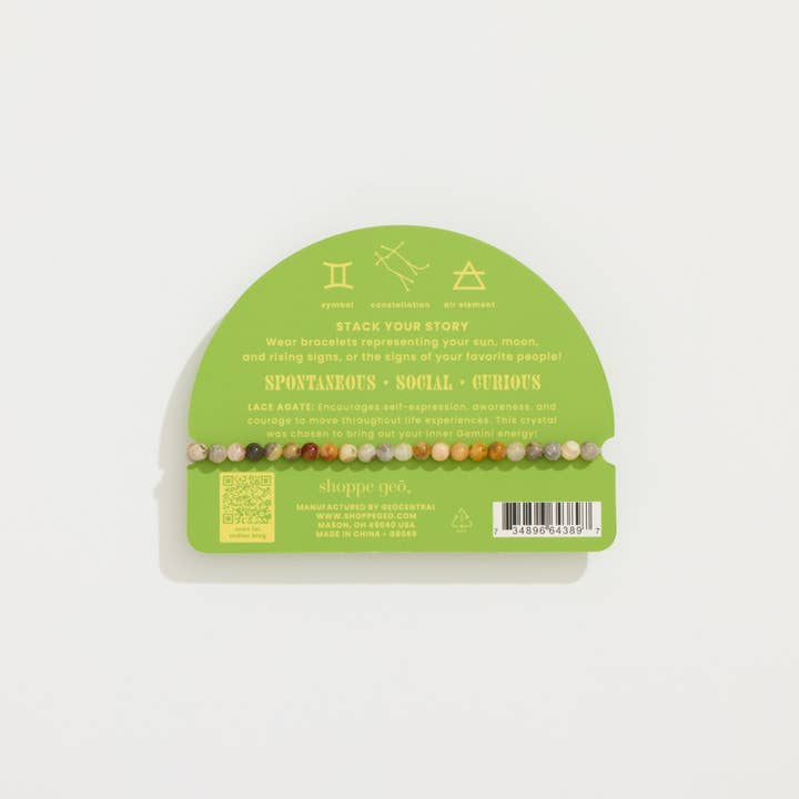 GeoCentral - Wholesale Beaded Bracelet - Gemini Mini Zodiac Bracelet – 4mm Crystal Beads2