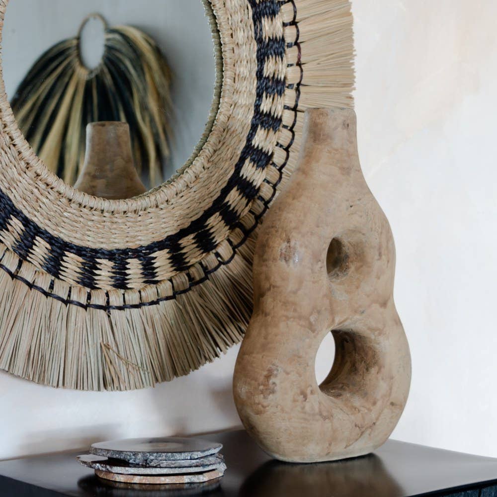 EARTHWARE – wholesale Underlägg – Underlägg set om 4 i honungsfärgad agatsten1