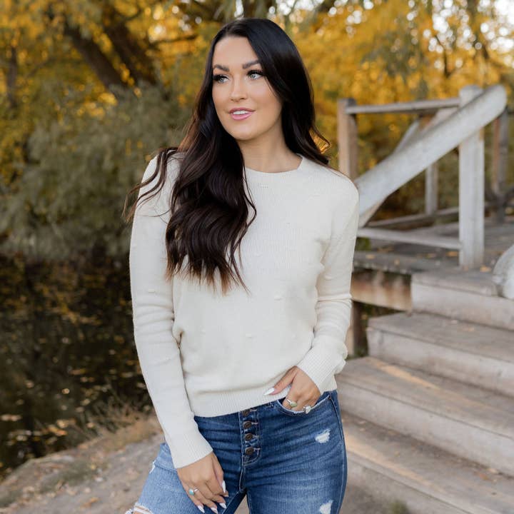 Indie & Co. | Women's Apparel - Wholesale Knit Sweater - Women's - Emery Sweater - Cream