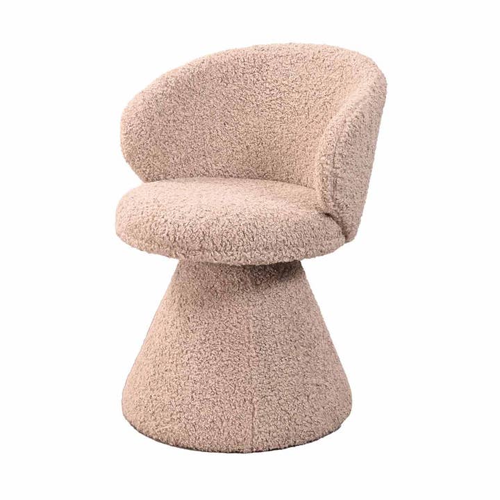 Sergio swivel chair faux fur beige L55 D54 H74cm for wholesale by Opjet Paris