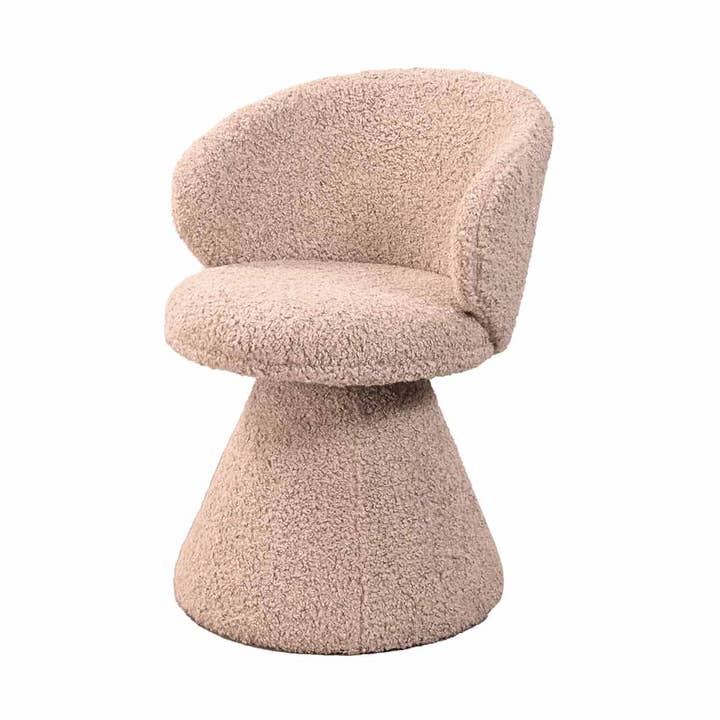 Chaise Sergio pivotante fausse fourrure beige L55 P54 H74cm pour la vente par Opjet Paris