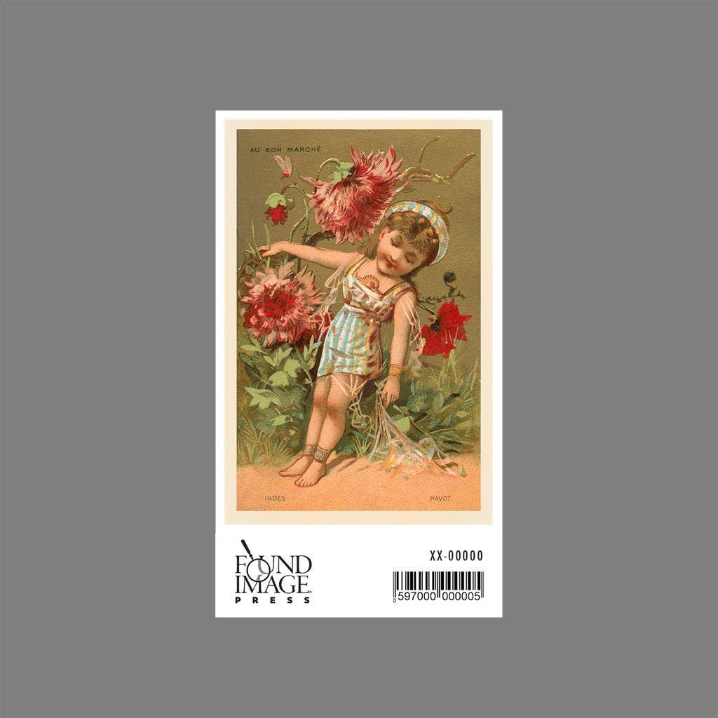 Found Image Press - Wholesale Sticker - Sticker KF-544 Little Girl with Poppies1