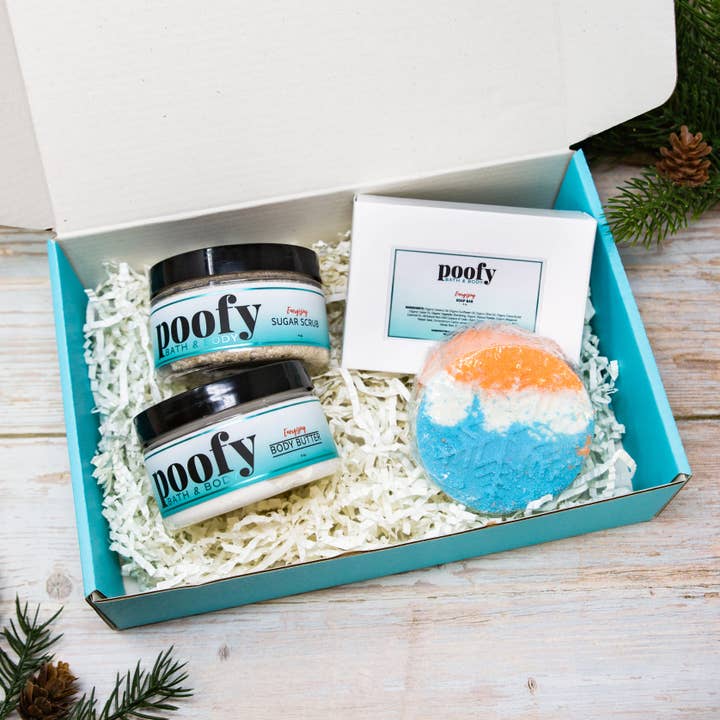 Energizing Bath & Body Gift Set 2025 for wholesale by Poofy Organics