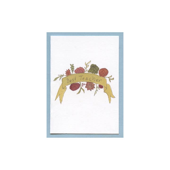 Zucchini Fish - Venta al por mayor Tarjetas de maestros/vuelta al cole - Tarjeta adjunta Best Teacher Banner