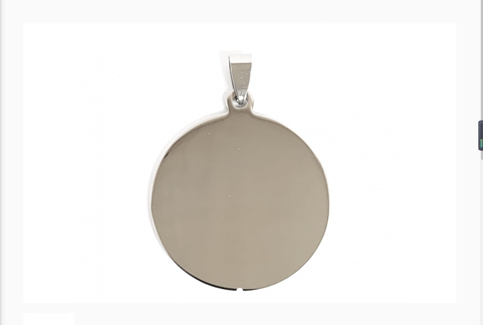 Silver 24mm engravable round steel pendant for wholesale on Faire1