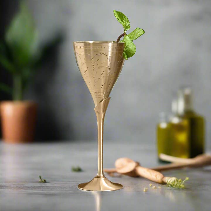 SAMA Homes - Wholesale Wine glass - High Quality Brass Goblet Set or Wine Glasses | Set of 4 Pcs1