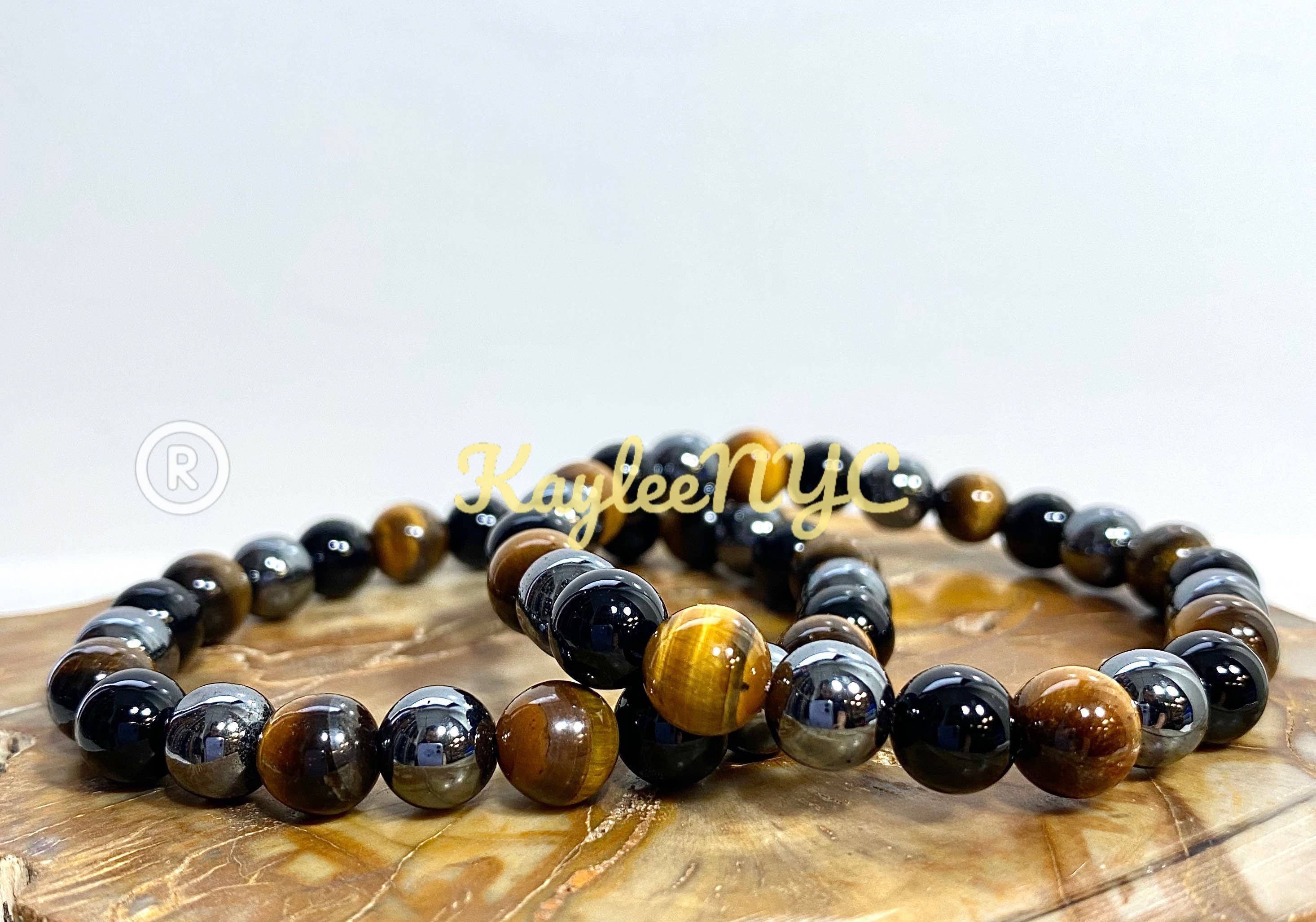 KayleeNYC - Wholesale Sieradenset - Beschermende elastische armbanden met 8 mm kristallen, 19 cm5