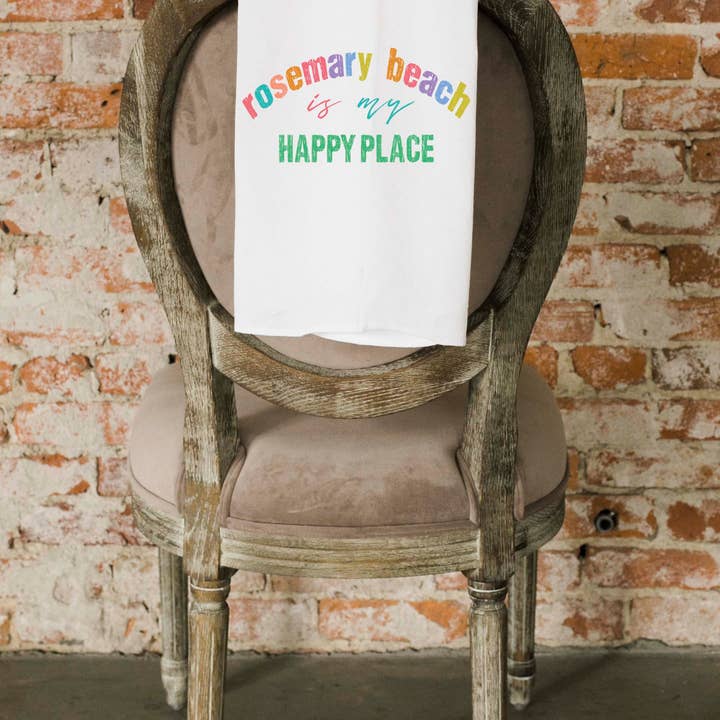 Aspen Lane - Wholesale Tea Towel - Happy Place (Summer) Custom City or Neighborhood Gift Towel