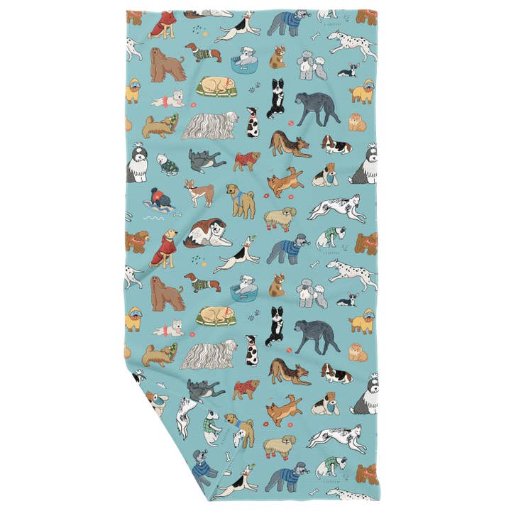 Søde hunde dobbeltsidet vaffel genbrugskarklud for engroshandel hos June Apothicarie