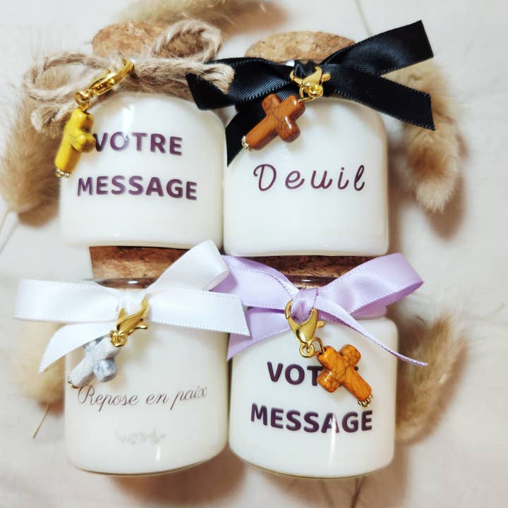 Bougie - Votre message - Deuil -50 g pour la vente par MAMIE CANDLE