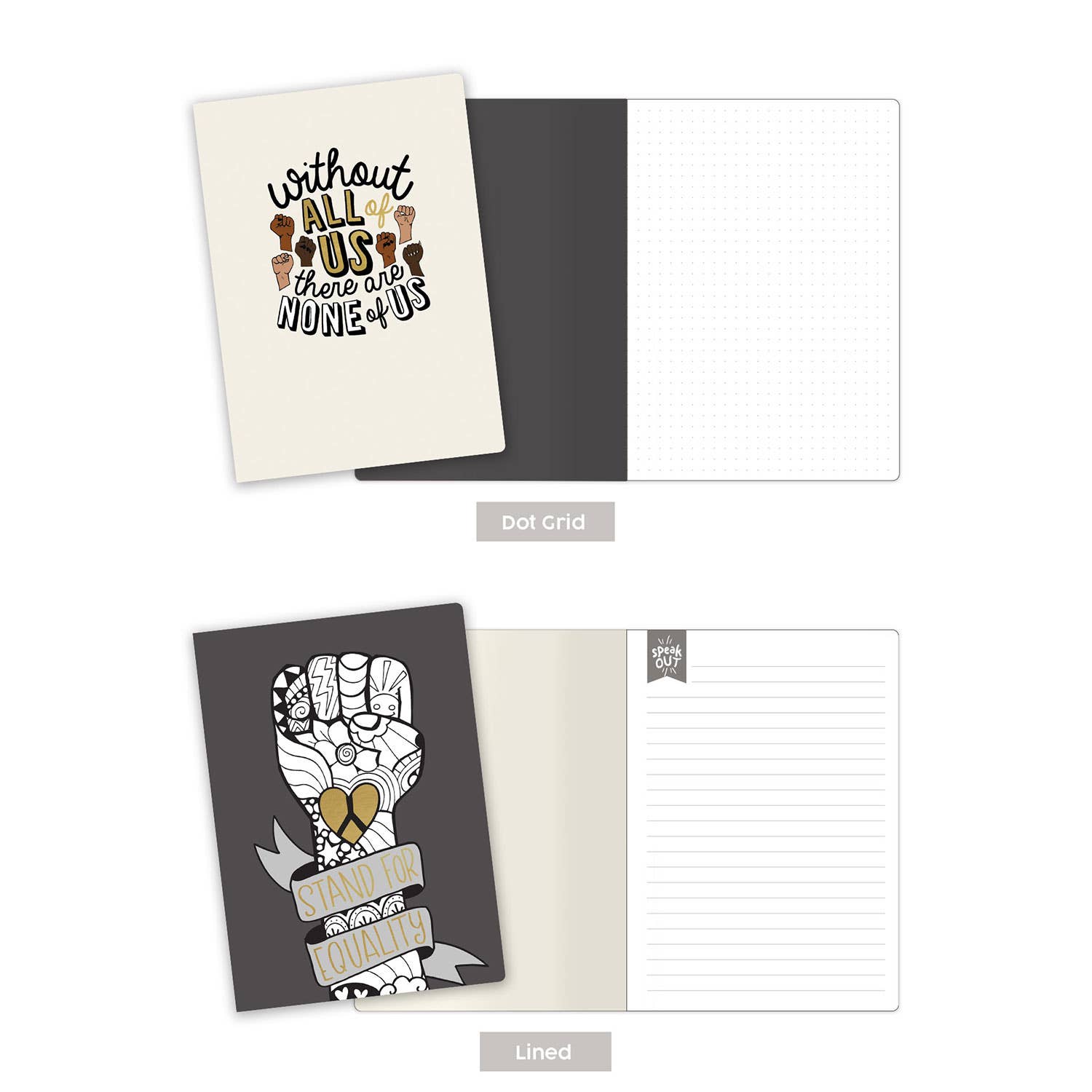 Paper House Productions - Wholesale Notebook - Stand For Equality 2pk Notebooks1