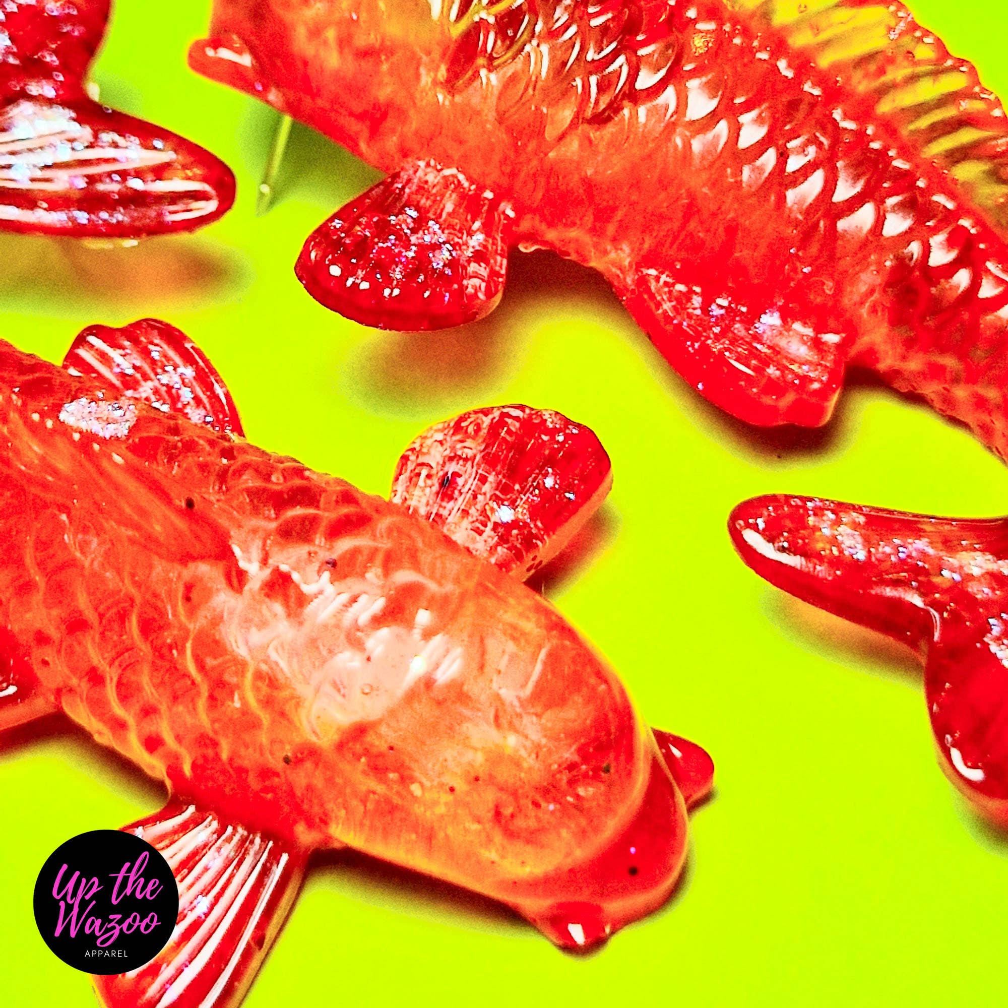 Up the Wazoo Apparel - Wholesale Stud/Post Earrings - Fancy Lures, Tangerine - Handmade To Order2