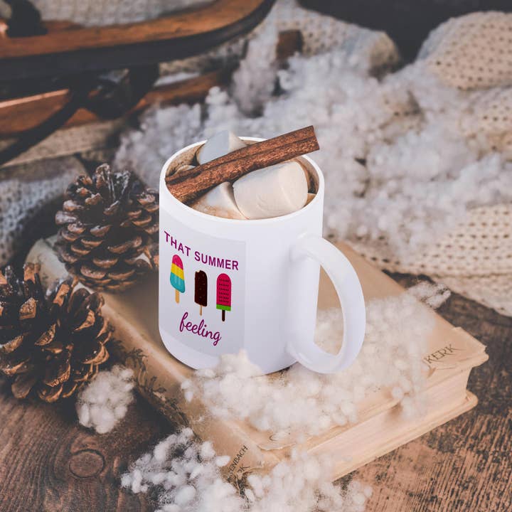 3dRose - Wholesale Coffee Mug - 3dRose, Image of Ice Cream with Text of That Summer Feeling, Mug11