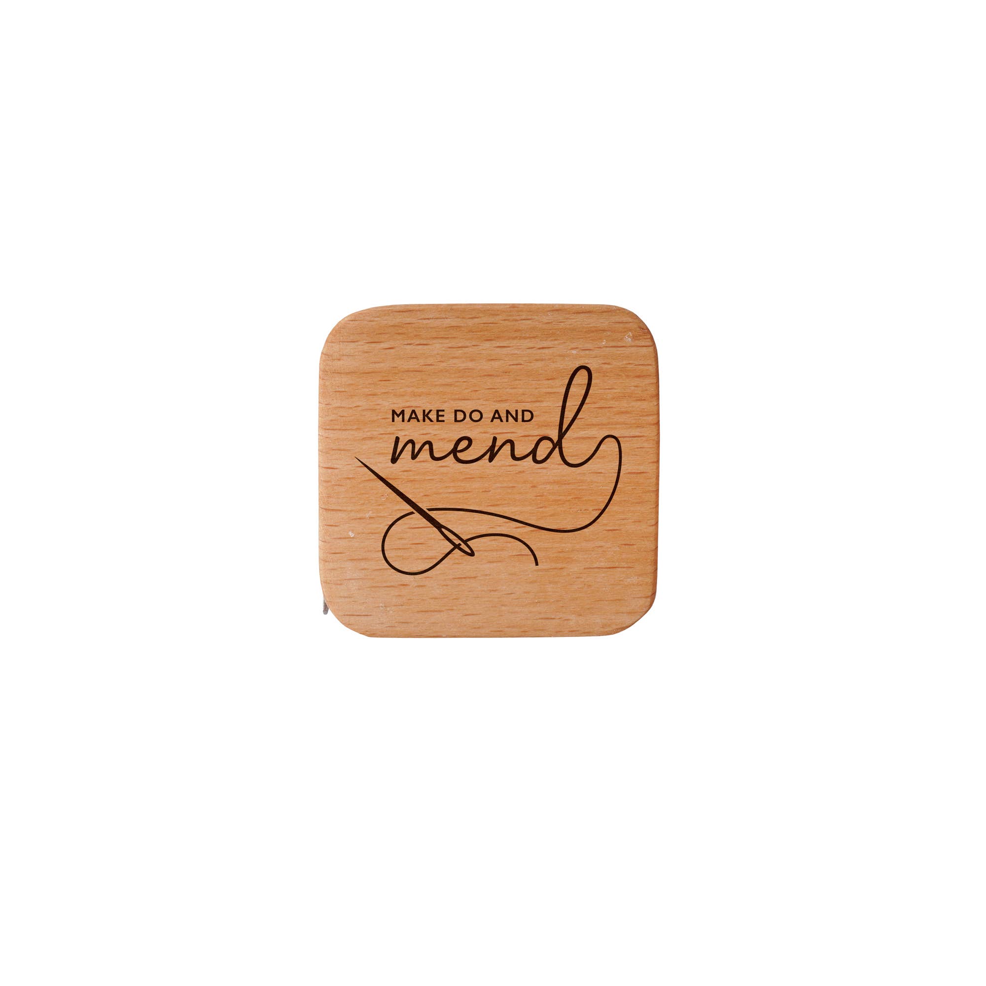 CGB Giftware - Vente Mètre ruban - Ruban à mesurer carré « Make Do And Mend » en bois de chêne1