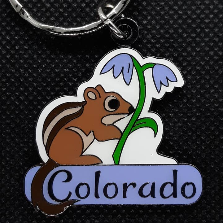 Keychain - CO Chipmunk for Colorado for wholesale by Fantastic Souvenirs, Gifts & Collectibles
