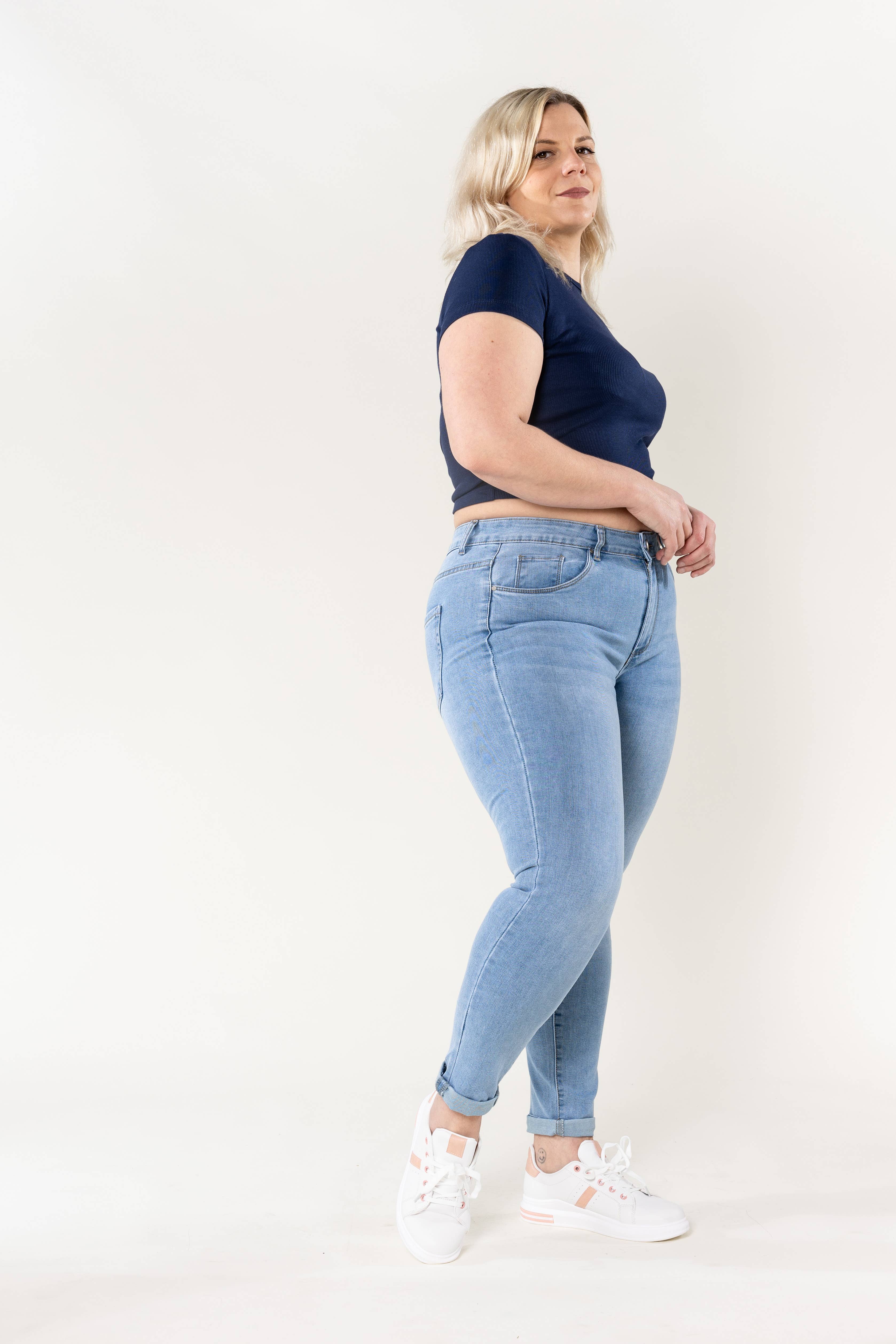 Nina Carter - Venta al por mayor Vaqueros - Mujer - Jeans ajustados elásticos de talla grande Nina Carter P102GT10