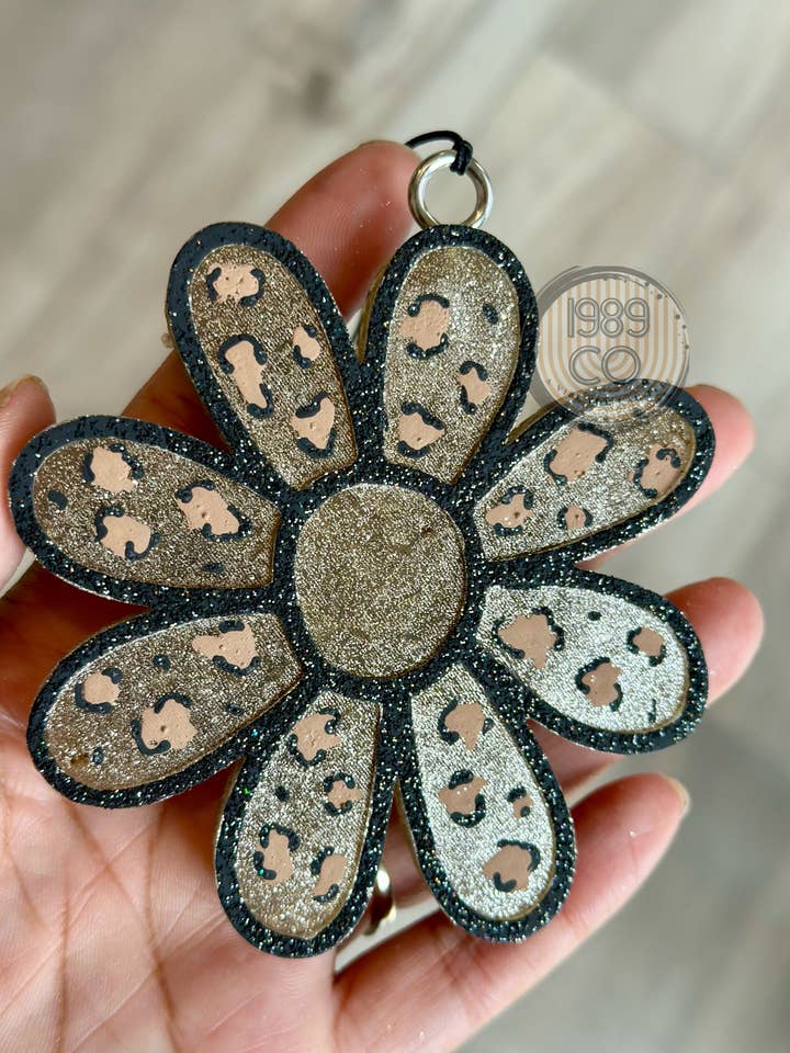 Leopard Daisy Car Freshie for wholesale by 1989 Co.