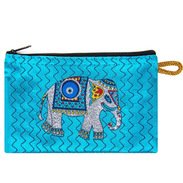 Small change purse with elephant motif - 10x15cm for wholesale by cotonIQ