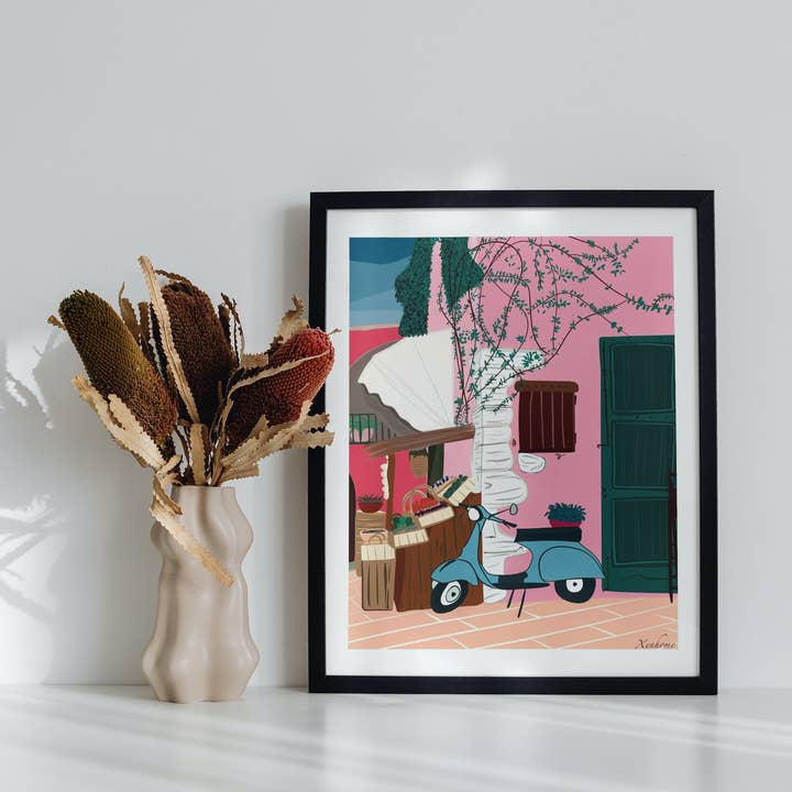 Travel Art Print Poster| Rome Poster | Vespa Art Print | Italy Print | Travel Print| Travel Poster | Rome Print | A6 A5 A4 A3 | Un/Framed for wholesale by Xenhome