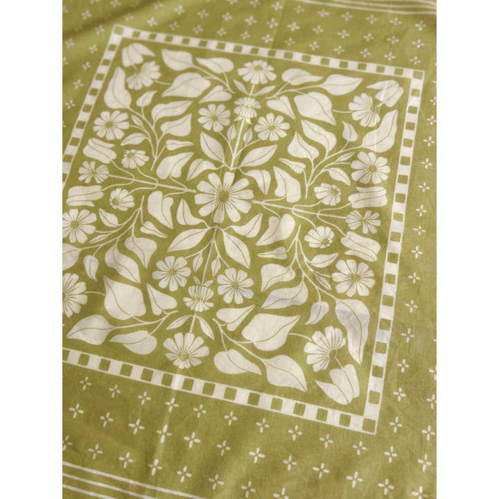 Chelsea Calkins Design - Wholesale Bandana - Women's - Meadow of Daisies Bandana | Illustrated, Floral DesignÂ