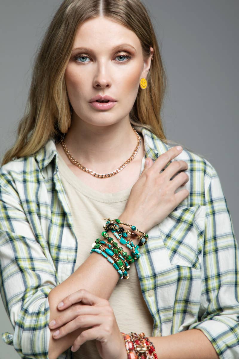 Valle Escondido (Gdgrn) Juego de pulseras de piedra natural multicapa 9 en 1 de venta al por mayor en Faire3