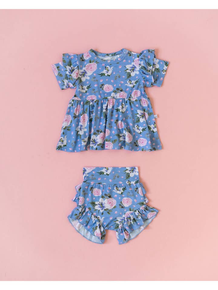 Laree + Co. - Vente Couvre-couches/protection pour sous-vêtements – bébé - Bummies à volants en bambou floral Lillian5