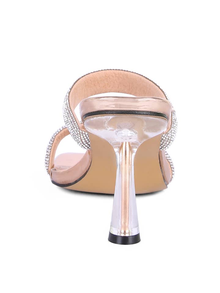 Rag Company - Wholesale High Heels - Women's - DOLLS DIAMANTE MID HEEL SLIDE SANDALS10
