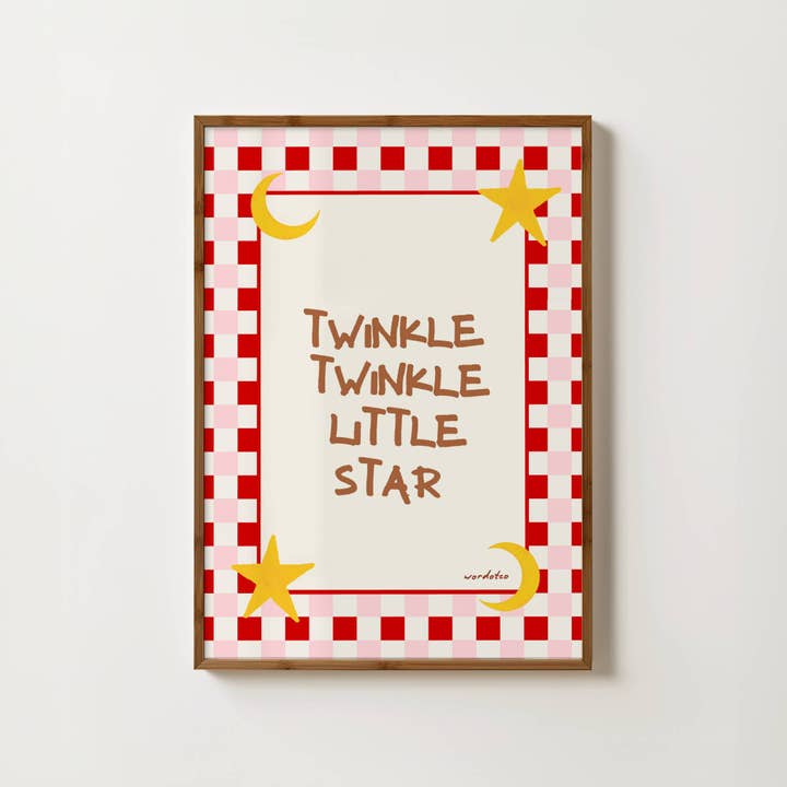 TWINKLE TWINKLE LITTLE STAR NURSERY PRINT for wholesale by Wordotco