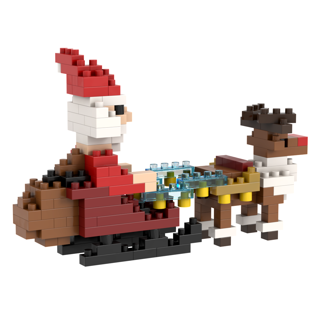 Brixies - Wholesale Christmas Decoration - BRIXIES Santa Claus with Sleigh2