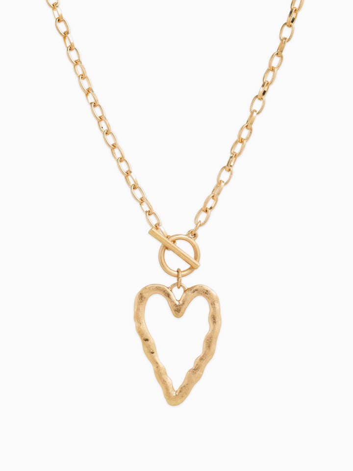 Large Hammered Heart Toggle Necklace for wholesale by Sessori