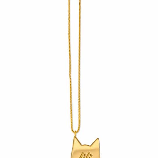 Solid Gold Cat Necklace for wholesale by Anna Lou of London