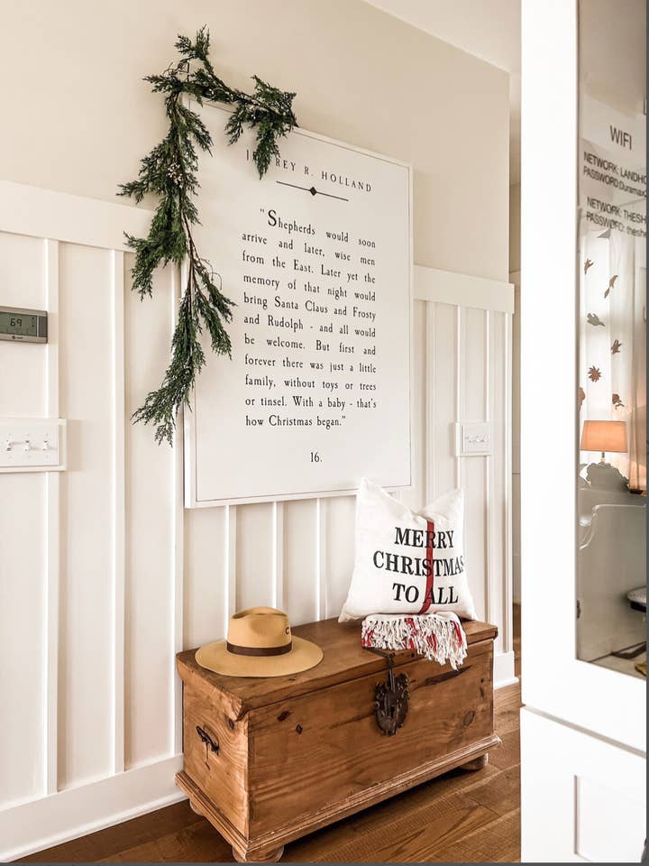 Det var så julen började inramat träskylt FULL VERSION för wholesale av The Shed Interiors