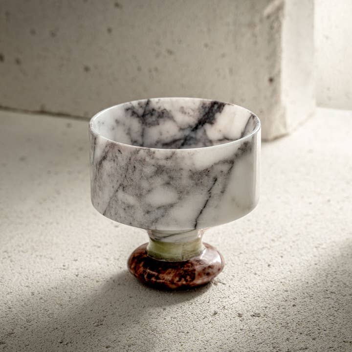 Tumbling Marble Tumblers - Handcrafted Luxury in 2 Unique Marble Finishes (Afyon Lilac, Mugla Black) for wholesale by ALFIQ Copper
