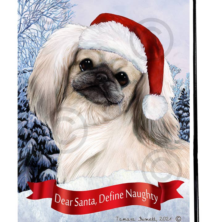 Pet Gifts USA, LLC – Engroshandel Flag – Pekingeser Hvid Kære Santa, Definer Fræk - Have Fla...