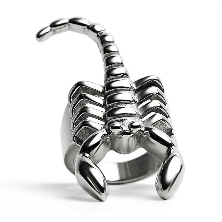 Stainless Steel PVD Coated Scorpion Men's Ring for wholesale by WJW