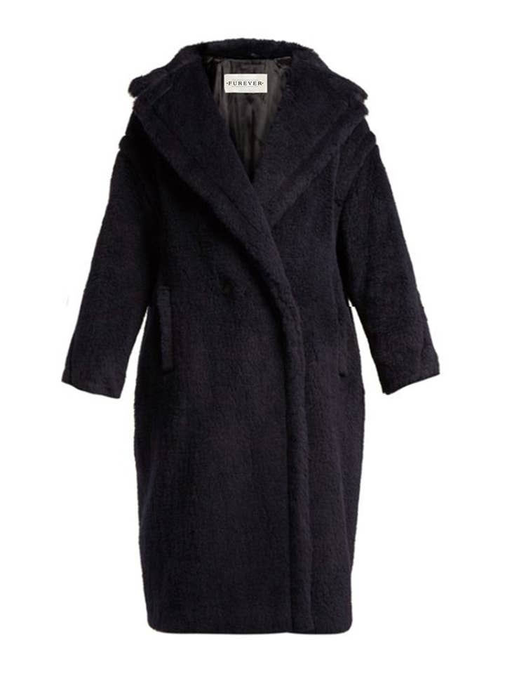 Noir Manteau Teddy en fausse fourrure noire PRAGUE en vente sur Faire