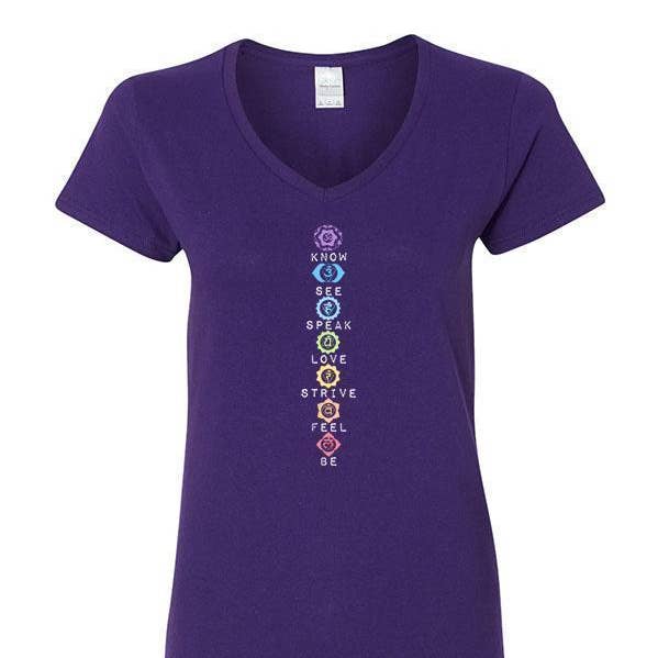 Vertical Chakras V-Neck for wholesale by Soulful Wear